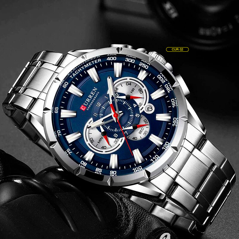 RELOJ CURREN 8363 - QUARTZ NEGRO I PLATEADO I AZUL | CUR-31 I CUR-32 I CUR-33 I CUR-75